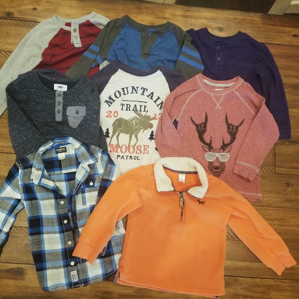 Lot of 8 boys long sleeve shirts